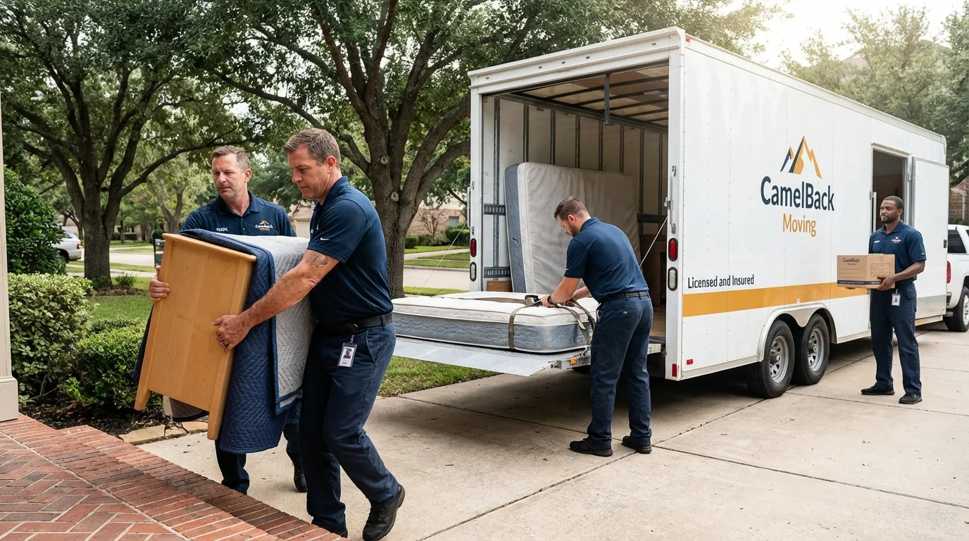 Crew loading residential truck for cross-state move from Humacao, PR